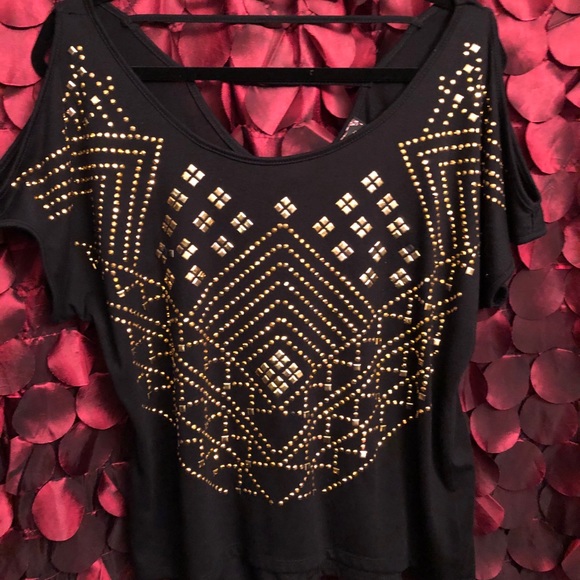 Women’s black embellished top - Picture 3 of 7